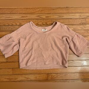 Madewell Bell Sleeve Ribbed Cropped Top size small